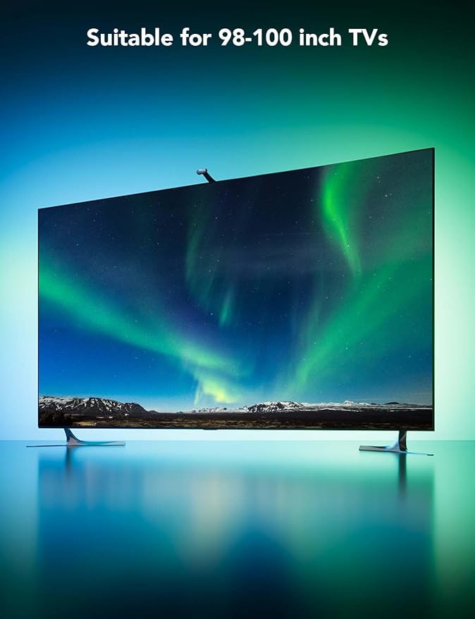 Govee Envisual TV LED Backlight T2 with Dual Cameras, 21ft RGBIC Wi-Fi LED Strip Lights for 98-100 inch TVs, Double Strip Light Beads, for Home Decorations, Smart App Control, Music Sync-StrideForce Fitness