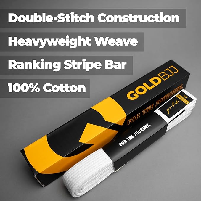 Gold BJJ Jiu Jitsu Belt - Premium Belts with Rank Bar for Stripes - IBJJF Competition Approved-StrideForce Fitness