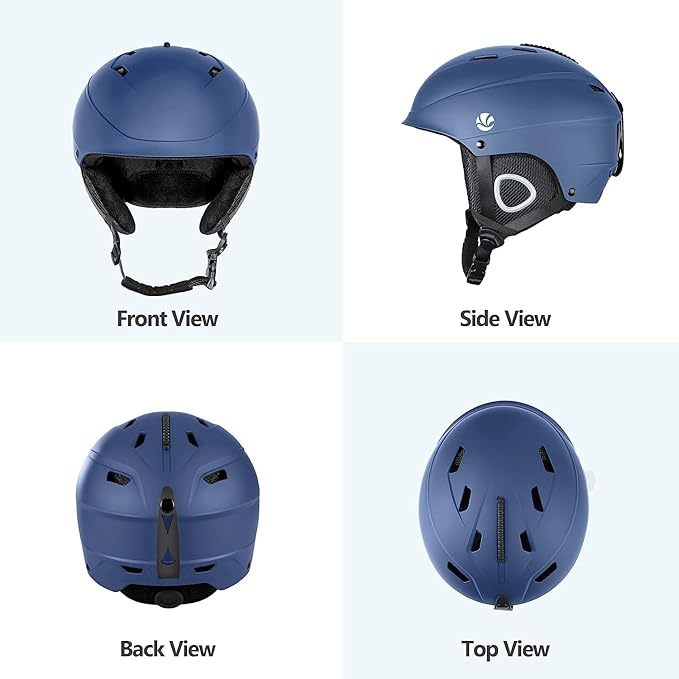 VANRORA Ski Helmet, Snowboard Helmet for Men & Women, Climate Control Venting, Dial Fit, Goggles Compatible, Removable Fleece Liner and Ear Pads, Safety-Certified-StrideForce Fitness