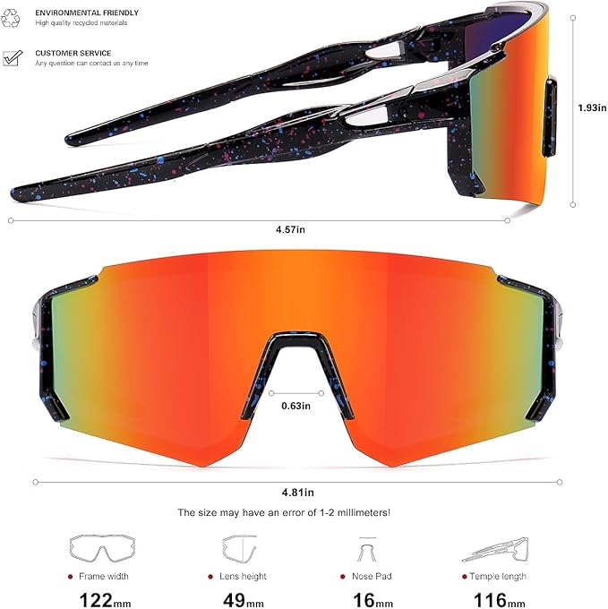 Youth Baseball Sunglasses Kids Sports Sunglasses for Boys Girls Softball Cycling Glasses UV400 Protection-StrideForce Fitness