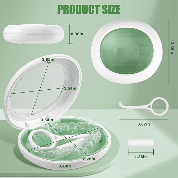 Retainer Case,Aligner Case,Retainer Holder With Remover Tool And Cleaning Brush With Vent Holes Compatible With Aligner Case, Retainer Case,Orthodontic Supplies Case