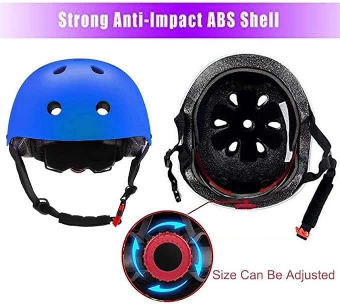 Adjustable Helmet for Ages 5-16 Kids Toddler Boys Girls Youth,Protective Gear with Elbow Knee Wrist Pads for Multi-Sports Skateboarding Bike Riding Scooter Inline skatings Longboard Roller Skate-StrideForce Fitness