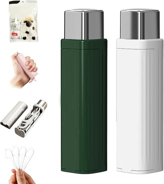 Portable Dental Floss Case,Automatic Dental Floss Pick Case,Refillable Floss Organizer with 100 Picks,Dentals Flosss Pick Cases for Cleaning Teeth and Oral Care (2PCS C)