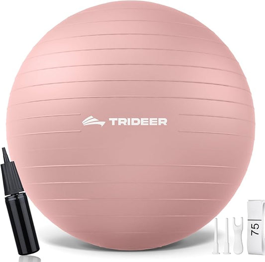 Trideer Yoga Ball – Anti-Burst Exercise Ball for Pregnancy, Office, Birthing, Stretching & Core Workout – Home Gym & Therapy-StrideForce Fitness