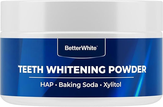 Teeth Whitening Powder - Hydroxyapatite, Remineralizing, Non-Sensitive Formula - Dentist-Approved Tooth Stain Remover & Polisher - Fluoride-Free - 6 Month Supply (40g)
