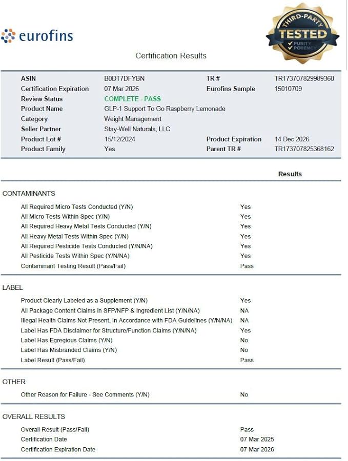 GLP-1 Supplement | Natural GLP-1 Production | GLP 1 Booster Drink Mix to Control Appetite and Cravings | Great Tasting Metabolic Support - Yerba Mate, Garcinia Cambogia, Berberine [Raspberry Lemonade]-StrideForce Fitness