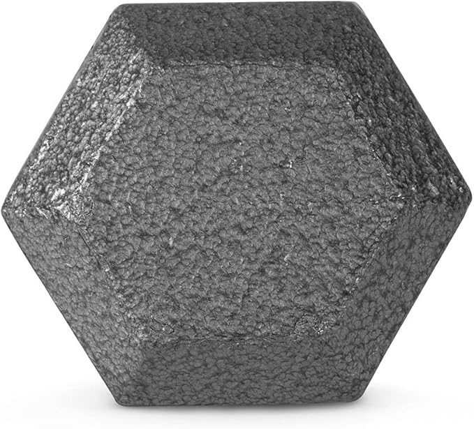 WF Athletic Supply Cast Iron Solid Hexagon Gray/Black Dumbbells, Strength Training Free Weights Set of 2 for Women and Men, Hand Weights Sold by Pairs, Multi-Select Size Options Available-StrideForce Fitness