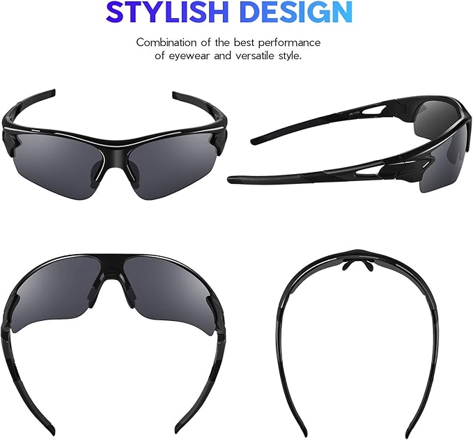 BEACOOL Polarized Sports Sunglasses for Men Women Youth Baseball Fishing Cycling Running Golf Motorcycle Tac Glasses UV400-StrideForce Fitness