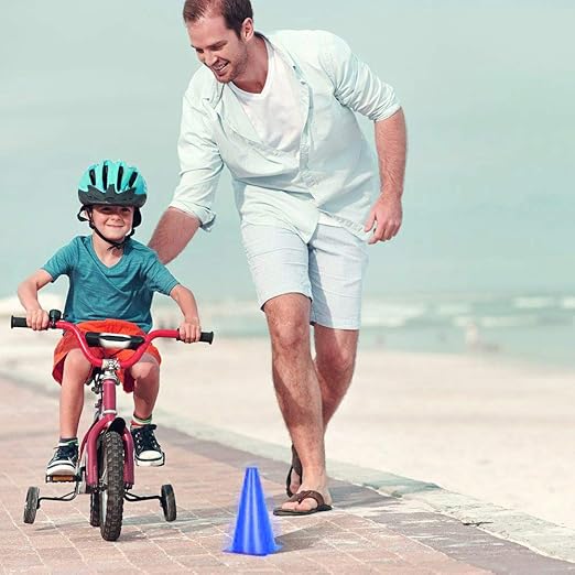 Alyoen 9 inch Traffic Cones, Plastic Sport Cones, Blue Soccer Training Cones for Outdoor Activity & Festive Events (Sets of 10/15/ 20)-StrideForce Fitness