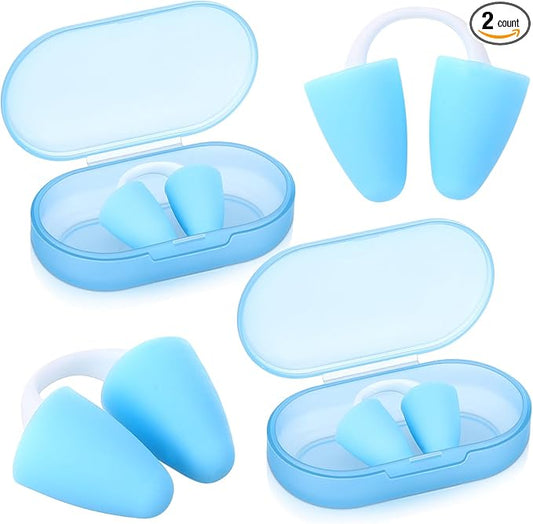 2 Pack Nose Plugs for Swimming for Adults and Kids (Age 7-12), Waterproof Soft Silicone Swimming Protectors Nose Block Nostril Plugs for Swimmers Surfers Water Sports-StrideForce Fitness