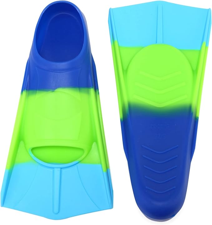 Kids Swim Fins,Short Comfortable Flippers for Lap Swimming and Training for Child,Girls,Boys,Beginners-StrideForce Fitness