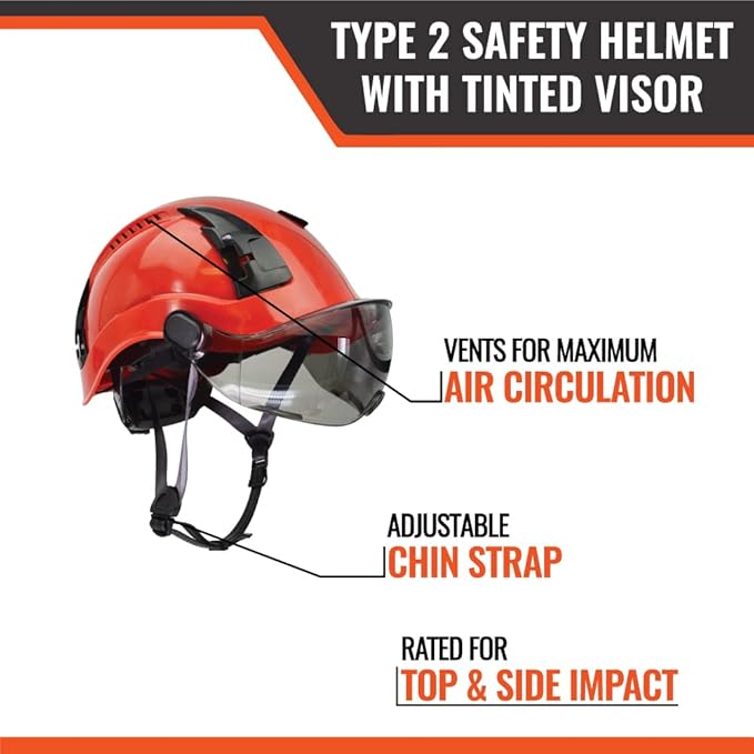 Malta Dynamics APEX Type 2 Safety Helmet – OSHA and ANSI Z89.1 Compliant Safety Hard Hats for Construction Workers and Vented Helmet for Head Protection-StrideForce Fitness