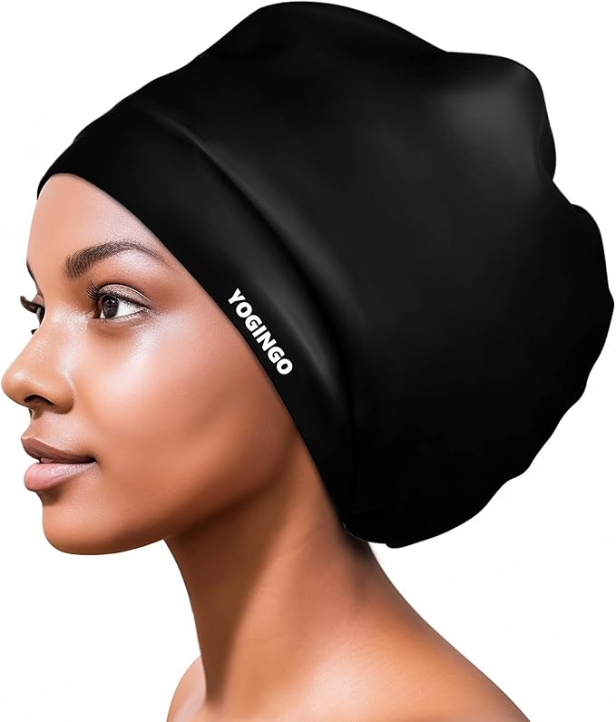 Extra Large Swim Cap - Silicone Cap for Long/Short Hair, Braids & Dreadlocks - Keeps Hair Dry-StrideForce Fitness