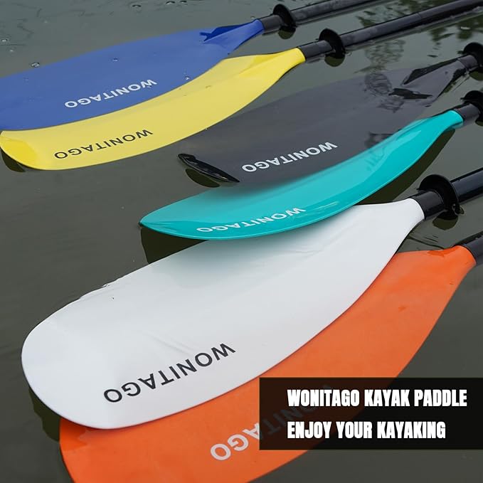 Kayak Paddles with Alloy Shaft and PP Blade, Floating Kayaking Oars, Adjustable 230-250 cm/90-98 Inches, 210-230 cm/82-90 Inches-StrideForce Fitness