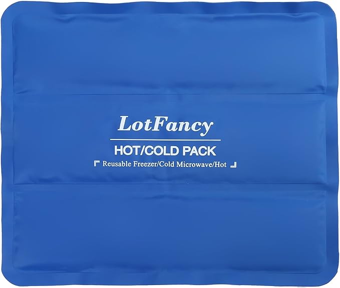 LotFancy Ice Pack for Injuries, Reusable Large Hot Cold Pack for Therapy, Heating or Cooling Gel Pad for Back Shoulder Knee Waist Sprains, Muscle or Joint Pain Relief, 14" x12"-StrideForce Fitness