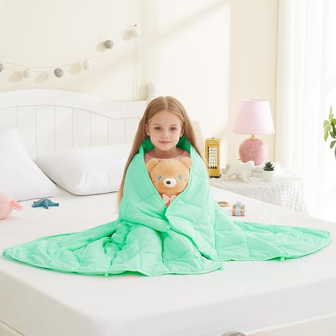 L'AGRATY Weighted Blanket - 36"x48" 5lbs Weighted Blanket Microfiber Material with Glass Beads Small Blanket for All-Season Summer Fall Winter Soft Thick Blanket-StrideForce Fitness