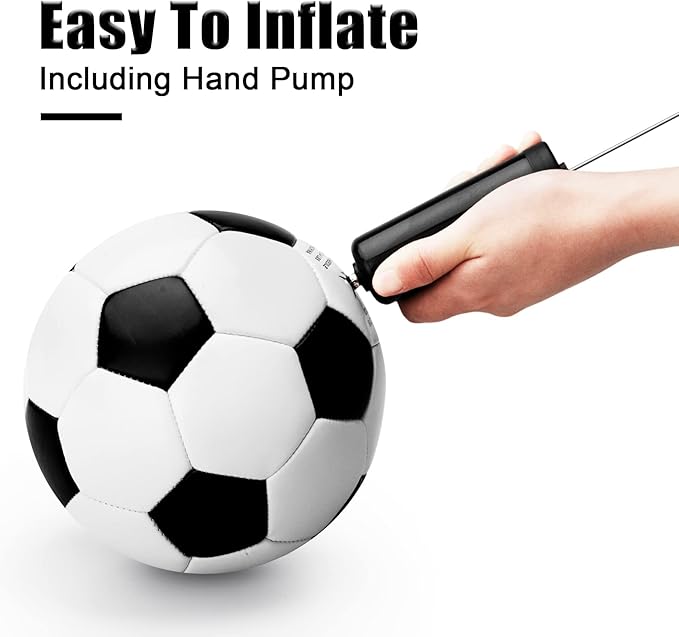 Soccer Ball Size 2 Size 3 Size 4 Size 5 with Pump - Single, 2 or 3 Pack - Official Size & Weight - Classic Indoor Outdoor Soccer Long-Lasting - Ideal Gift for Toddler Kids Boys Girls Youth Adult-StrideForce Fitness