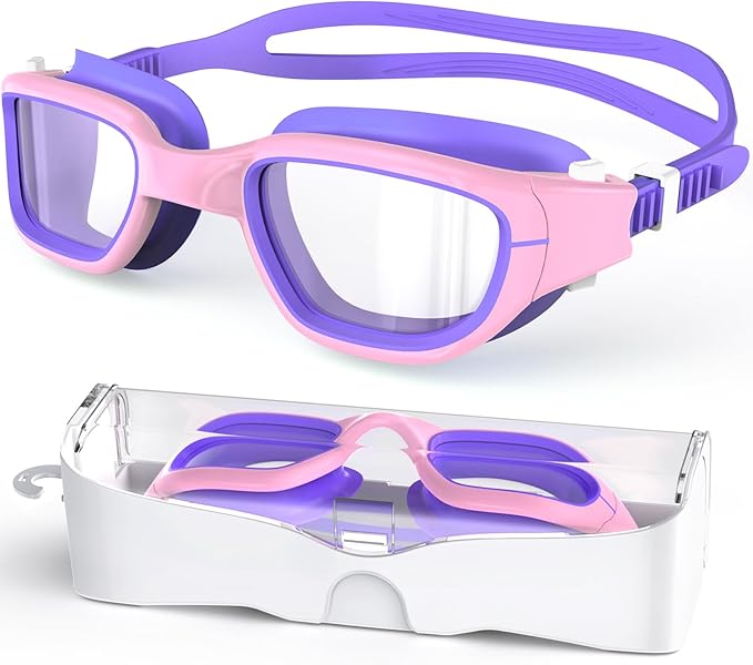 Kids Swim Goggles,Swimming Goggles for Kids 6-14, Anti-Fog UV Protection Pool Glasses for Boys Girls-StrideForce Fitness