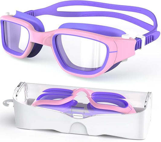 Kids Swim Goggles,Swimming Goggles for Kids 6-14, Anti-Fog UV Protection Pool Glasses for Boys Girls-StrideForce Fitness