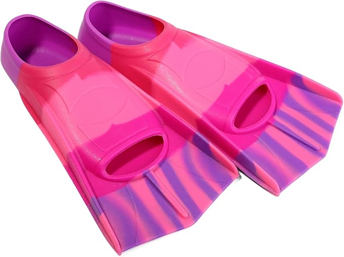 Kids Swim Fins,Short Kids Fins Youth Swimming Flippers for Lap Swimming Training for Children Girls Boys Beginners-StrideForce Fitness