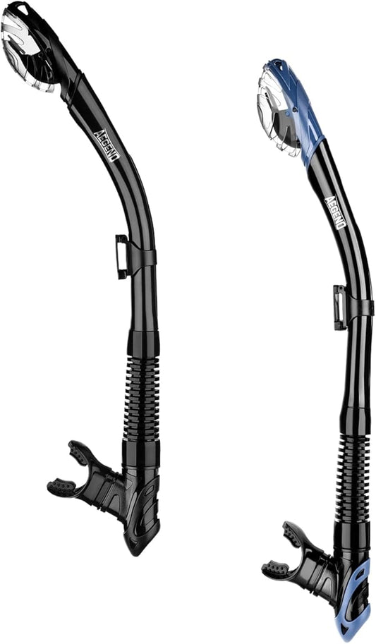 Aegend Dry Snorkel, Dive Mask Easy-Breath Free Diving Snorkel for Snorkeling Scuba Diving Freediving Swimming, with Top Dry Valve and Food-Grade Silicone Mouthpiece-StrideForce Fitness