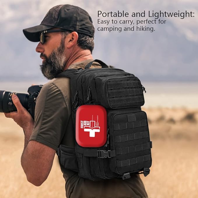 Portable Mini First Aid Kit Compact Medical Kits with Compartments, Waterproof Small EVA Case for Car, Home, Outdoors, Sports, Camping, Hiking and Office-StrideForce Fitness