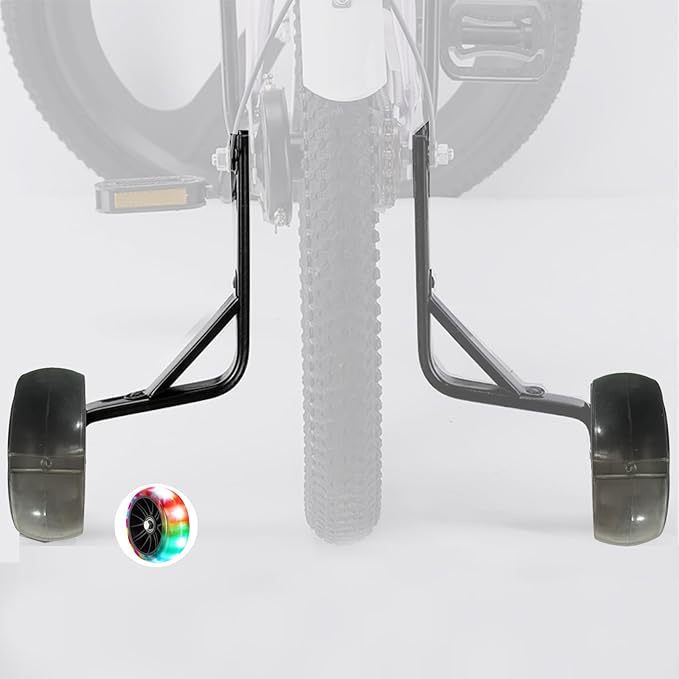 1 Pair Bike Training Wheels Mute Flash Wheels,Children Bicycle Wheels Flash Mute Wheel Compatible for 12 14 16 18 20 inch Single Speed Bike-StrideForce Fitness