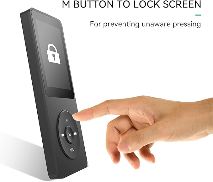 AGPTEK A02 MP3 Player with Bluetooth 5.3, 1.8 inch Screen Portable Music Player with Speaker, FM Radio, Voice Recorder, Supports Expanded Up to 128GB(Black, 32GB)-StrideForce Fitness