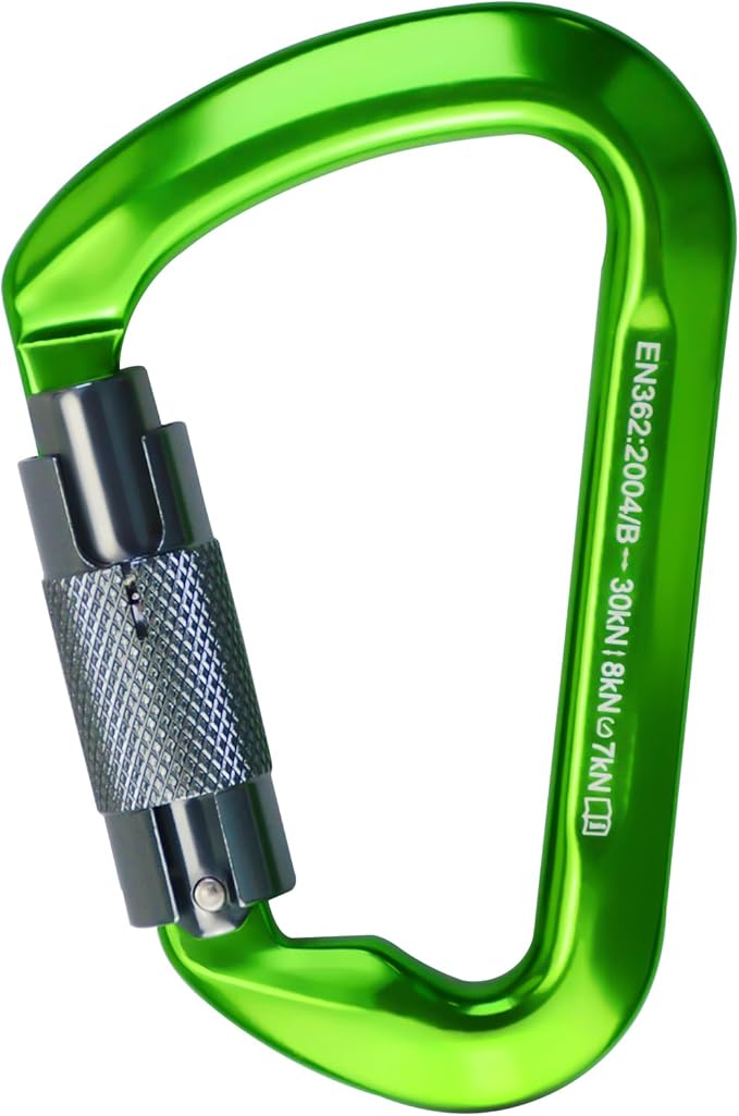 SEPEAK UIAA 30kN Climbing Carabiner Clips, Professional Heavy Duty Twist Locking Carabiners for Climbing,Mountaineering, Rappelling, Camping, Hiking, Swings, Large D Ring Hooks-StrideForce Fitness