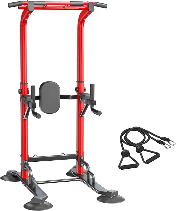 SogesPower Power Tower Pull Up Bar Station, 12-Level Adjustable Multi-Function Pull Up Dip Station for Home Gym, Pull Up Bar Stand Dip Bar Strength Training Fitness Equipment-StrideForce Fitness