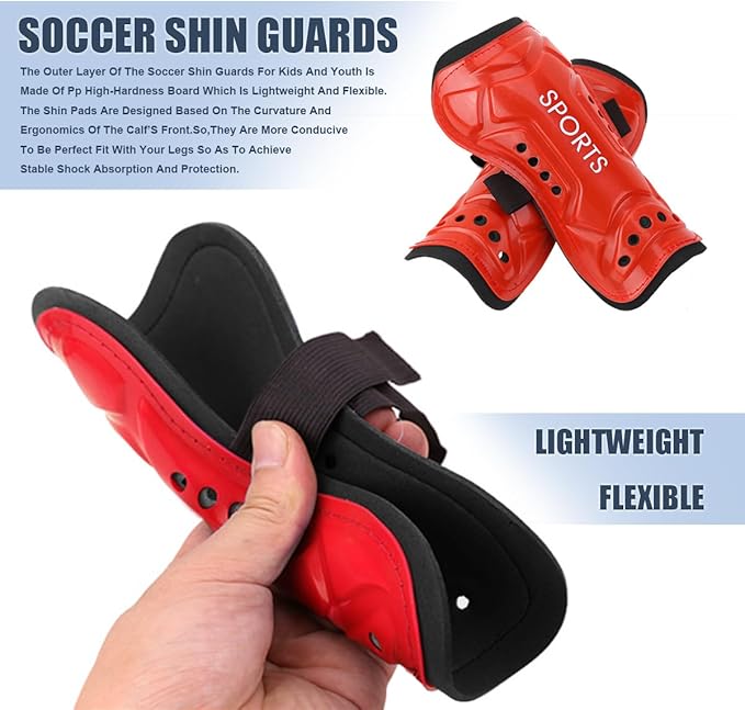 Youth Soccer Shin Guards for Kids Shin Pads Child Calf Protective Gear Protective Soccer Equipment for Boys Girls Children 3-15 Years Old-StrideForce Fitness