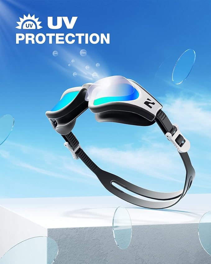 ZIONOR G1 Lite Swim Goggles with Swim Cap Comfortable Anti-fog Swimming Goggles Cap Set for Adult Men Women-StrideForce Fitness