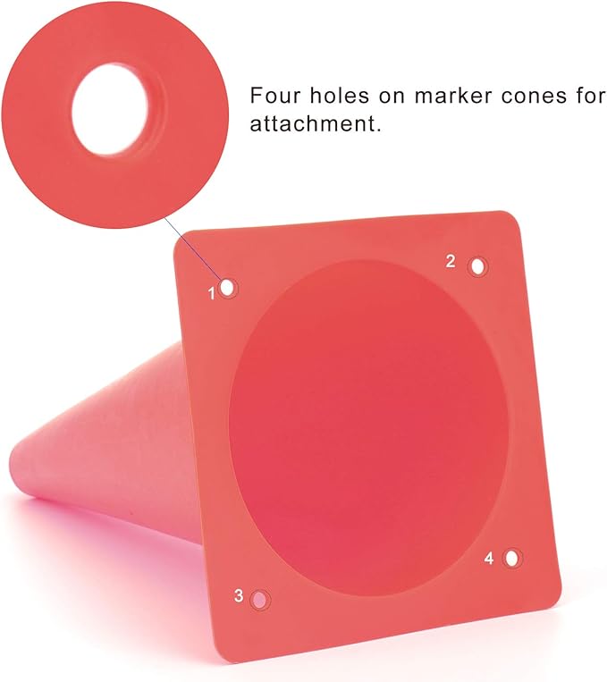 12 Inch Traffic Training Cones, Plastic Safety Parking Cones, Agility Field Marker Cones for Soccer Basketball Football Drills Training, Outdoor Sport Activity & Festive Events - 6 Colors-StrideForce Fitness