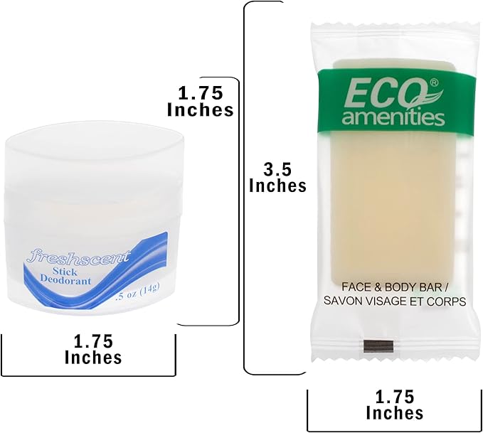 Moda West 24 Kits - Bulk Case of Wholesale Adult Basic Toiletries for Men, Women, Travel, Charity, Homeless Shelters, Cotton/Polyester Blend, Shampoo, Deodorant, Toothpaste, 24 Pre-Packaged Kits