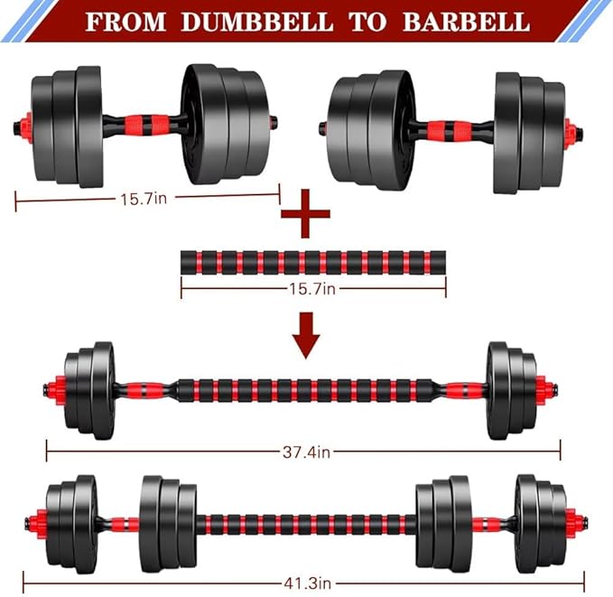 Adjustable-Dumbbells-Sets,Free Weights-Dumbbells Set of 2 Convertible To Barbell A Pair of Lightweight for Home Gym,Women and Men Equipment-StrideForce Fitness