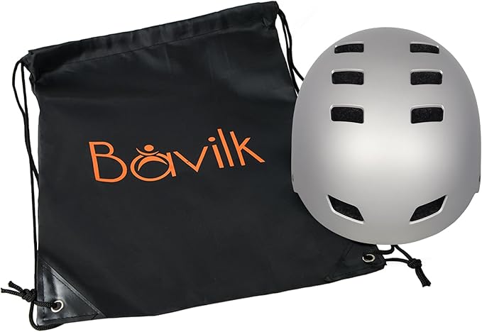 Bike Helmet 3 Sizes for Teenager Kids Youth Adults,Bavilk Skateboard Helmet Adjustable Multi-Sport Bicycle Cycling Scooter Roller Skate Inline Skating Rollerblading for Girls Boys Women Men Teen-StrideForce Fitness