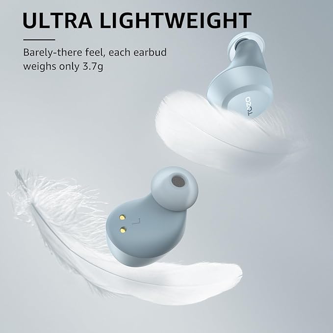 TOZO A1 Wireless Earbuds Bluetooth 5.3 Light Weight in Ear IPX5 Waterproof Headphones 2 Mic for AI Calls, Immersive Premium Sound Bass Headset with Charging Case, 32 Presets EQ Customization via App-StrideForce Fitness