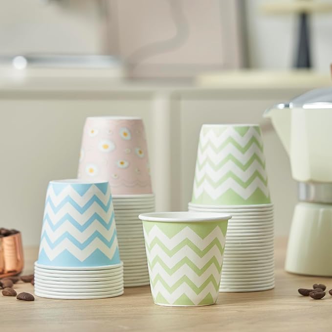 Tamone 600 Pack 3 oz Paper Cups, Small Bathroom Cups, Disposable Cups, Mini Paper Cups Daisy Design Pink, Blue, Mouthwash Cups for Party, Picnic, BBQ, Travel, Home and Event