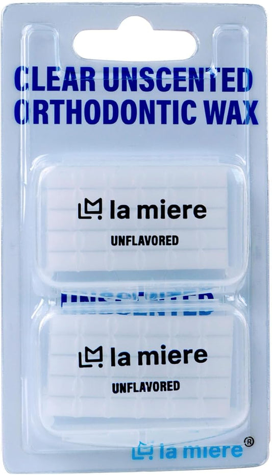 LA MIERE 2 Boxes Pre-Cut Food Grade Dental Wax Orthodontic Wax Braces Wax Shield Lips & Gums Dental Teeth Braces Wearer Unscented