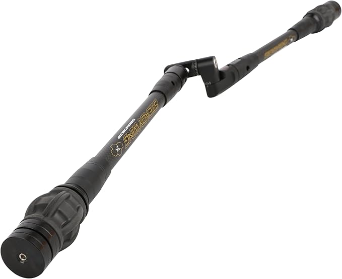 AMEYXGS Archery Bow Stabilizer for Compound Bow, 3K Carbon Fiber 6", 8", 10", 12" 15" Rods, Damping System, Weights Kit, Single Side V-Bar Mount,Quick Disconnect-StrideForce Fitness