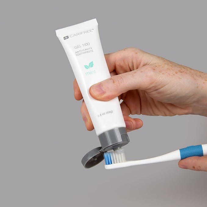 CariFree Gel 1100 (Mint) Anti-Cavity Fluoride Toothpaste with Nano Hydroxyapatite, Enamel Protection, Dentist Recommended for Kids and Adults, Dentist Developed, 2.40 oz. (Pack of 1 + Book)