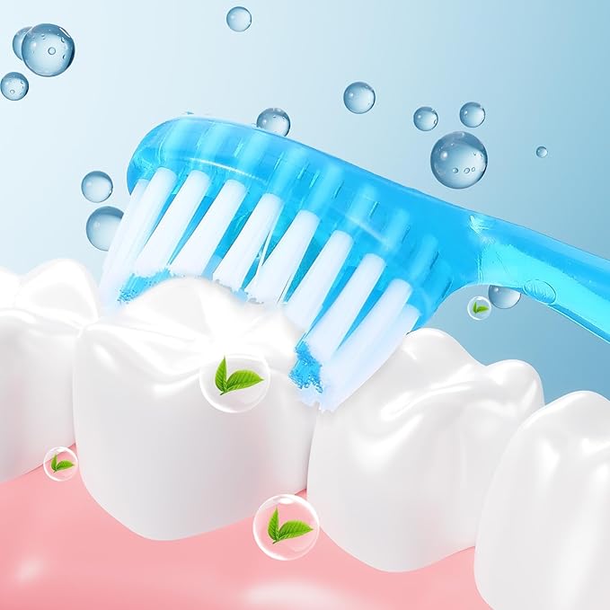 60 Pack Mini Toothbrushes with Toothpaste, Individually Packaged Disposable Travel toothbrushes with Tongue Scrapers, Removable Floss and Pick for Work, Travel