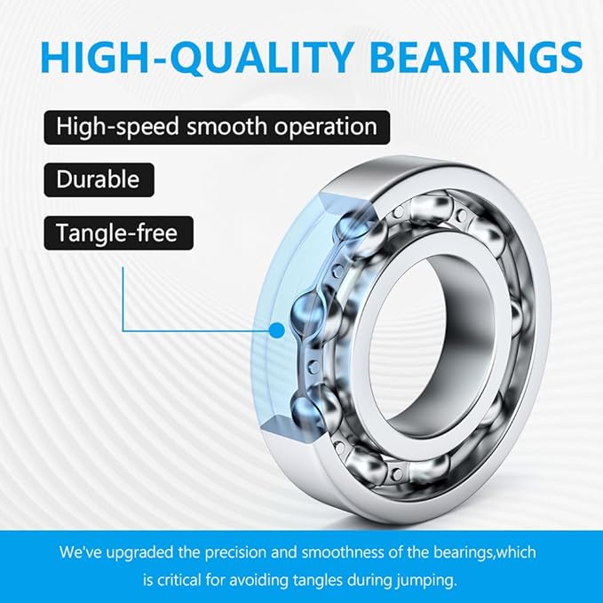 Jump Rope, HANDIO jump ropes 1/2 lb Weighted Jump Rope for Boxing, Cardio, Crossfit Workout, 8~10ft Range Adjustable Length Steel Ropes with Ball Bearings and Metal Handles, Jumpropes Suitable for Men-StrideForce Fitness