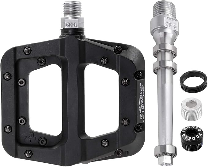 FOOKER MTB Pedals Mountain Bike Pedals 3 Bearing Non-Slip Lightweight Nylon Fiber Bicycle Platform Pedals for BMX MTB 9/16"-StrideForce Fitness
