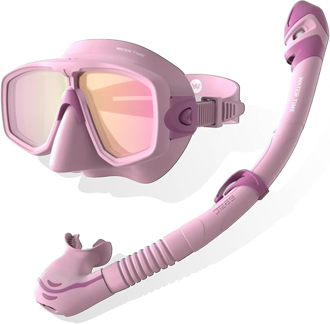 WATERTIME Snorkeling Gear for Adults, Dry Top Snorkel Set with Anti-Fog Panoramic Diving Mask & Waterproof Design, Adult Snorkel Mask for Snorkeling and Scuba Diving-StrideForce Fitness