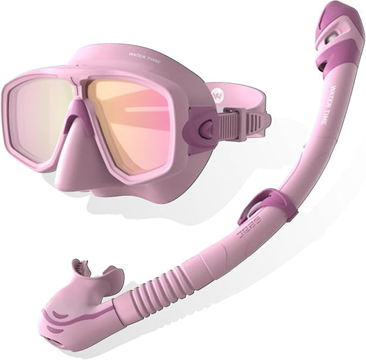 WATERTIME Snorkeling Gear for Adults, Dry Top Snorkel Set with Anti-Fog Panoramic Diving Mask & Waterproof Design, Adult Snorkel Mask for Snorkeling and Scuba Diving-StrideForce Fitness