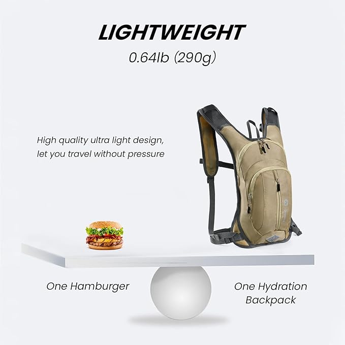Nepest Hydration Pack Backpack for Women & Men, Lightweight Water Backpack with 2L Water Bladder for Hiking Cycling Running Biking-StrideForce Fitness