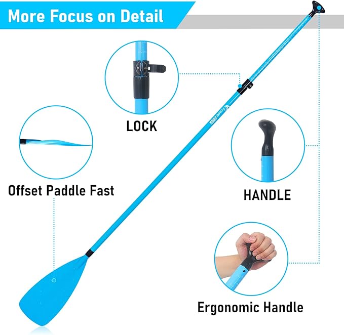 Freein 3-Piece Adjustable & Floating SUP Paddle - Fiberglass Shaft, Nylon Blade (71-83")-StrideForce Fitness