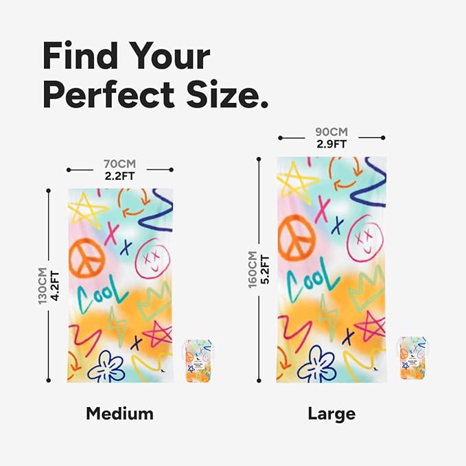 Dock & Bay Beach Towel - Quick Dry, Sand Free - Compact, Lightweight - 100% Recycled - Includes Bag - Sand to Streets - Large (160x90cm, 63x35)-StrideForce Fitness