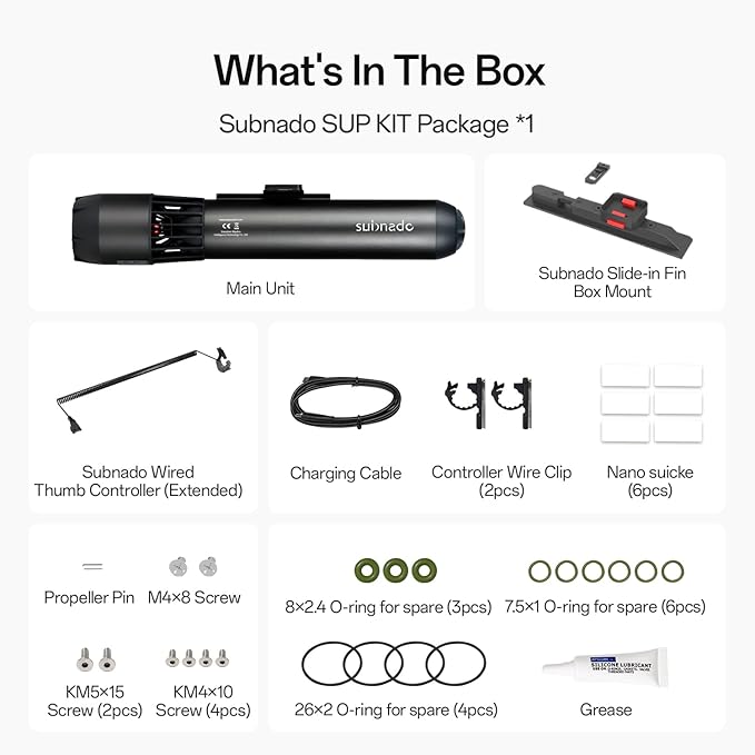 Waydoo Subnado Underwater Scooter Sup Kit, Sea Scooter for Paddleboard/Body Board/Kayak/Boogie Board, Compact and Portable Wired Thumb Controller Water Scooter for Adults & Kids-StrideForce Fitness